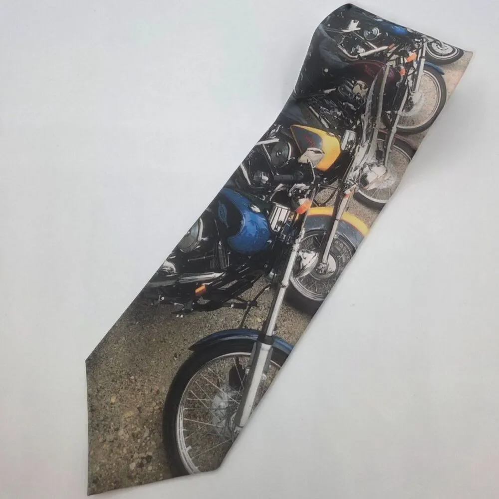 Ralph Marlin Harley-Davidson Motorcycle Photo Tie 1996 Vintage Biker Necktie